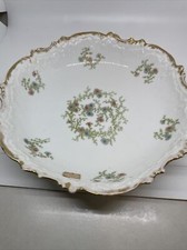 France Limoges Rose Gold Trim Serving Bowl -imported -- VTG-Blue Stamped EUC