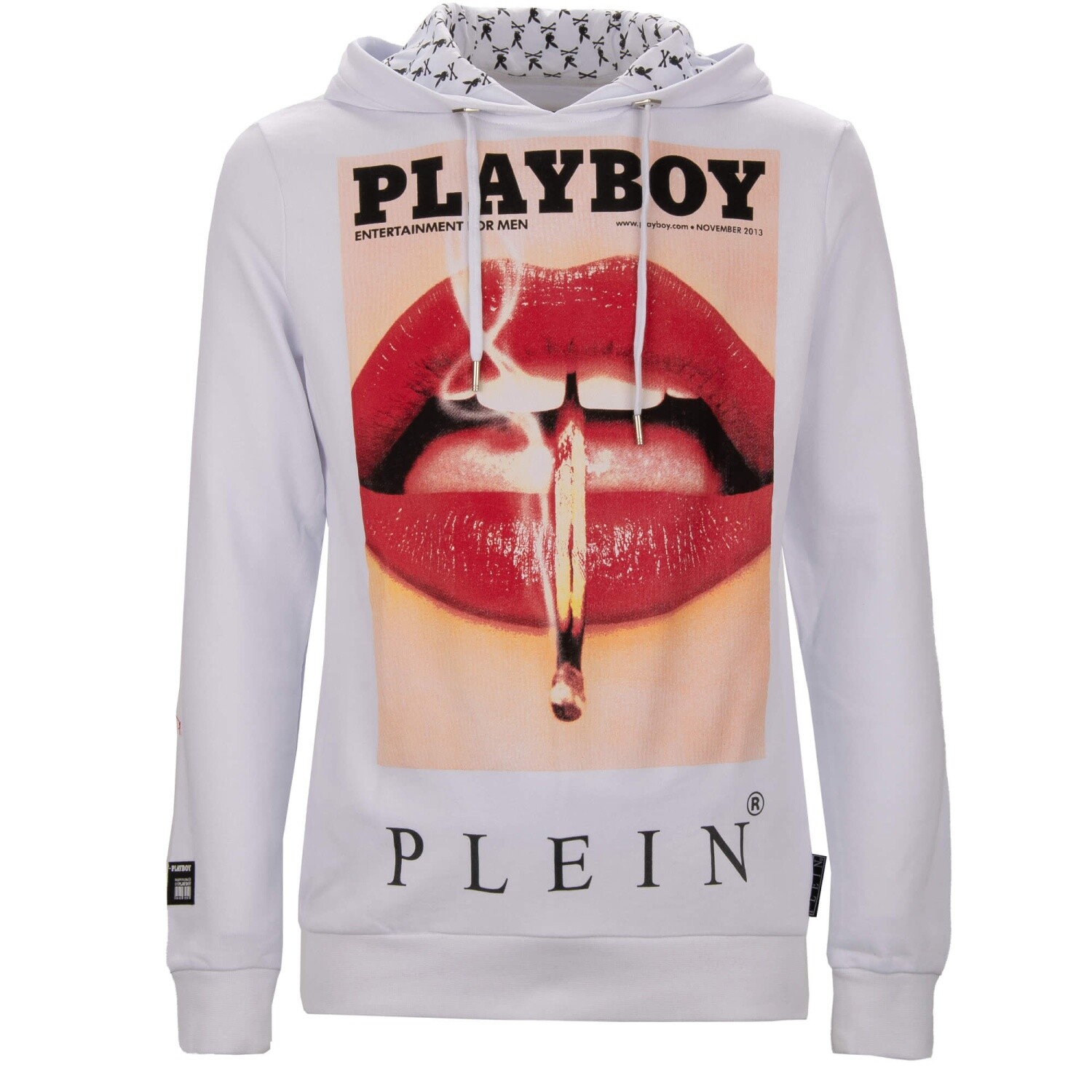 PHILIPP PLEIN x PLAYBOY Lips Cover Толстовка с логотипом и принтом Свитер с капюшоном Белый 08387 42090₽