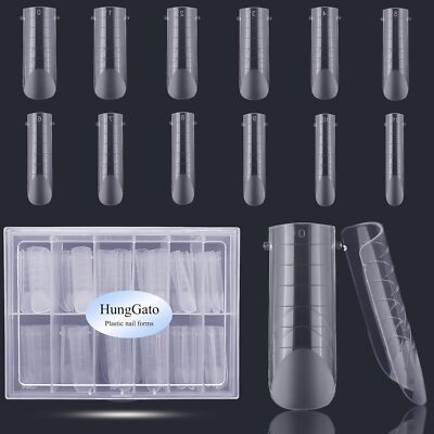 120Pcs Half Matte Dual Nail Forms Square Poly 1 Fl Oz (Pack of 1), Mold 3 