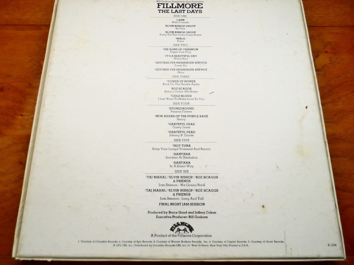 【稀少】FILLMORE フィルモア最後の日 3枚組 LP カナダ盤 1972 稀少】FILLMORE フィルモア最後の日 3枚組 LP カナダ盤 1972