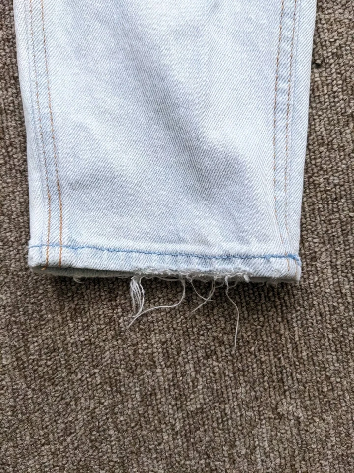 Pantalones de mezclilla elásticos HOLLISTER para mujer 3 azul claro tiro bajo corte novio Foto 3 de 4