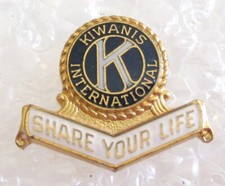 Vintage Kiwanis International Share Your Life Lapel Pin