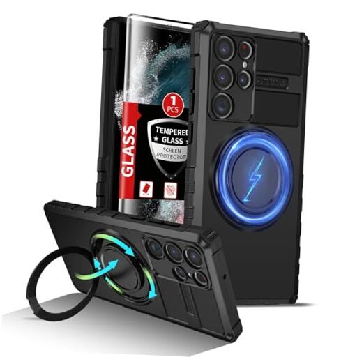 for Case Compatible with MagSafe Wireless Samsung Galaxy S22 Ultra Black