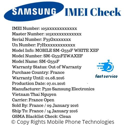 INSTANT FAST SAMSUNG IMEI CHECK NETWORK CARRIER MODEL ICLOUD BLACKLIST