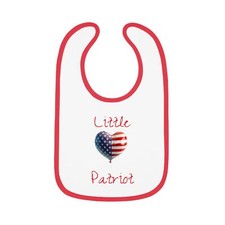 Little Patriot American Flag Jersey Baby Bib