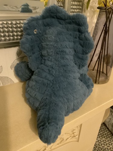 Steiff Plush Dinosaur Dixi Triceratops Cuddly Soft Toy Blue Approx 24cm - Picture 5 of 10