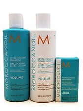 Moroccanoil Extra Volume Shampoo, Conditioner 8.5 oz  Oil Treatment 0.85 oz Set