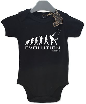 Evolution Fishing Baby Grow Unisex Babys Spielanzug Fisch Fischer Baby
