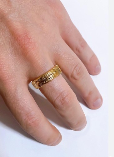 Anello Elastico a Molla Taglia Unica in ORO 18 KT 750% List 185€ - Imagen 3 de 5