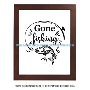Bathroom Wall Decor Gone Fishing Sportsman Cabin Sign 8x10 Print Ebay