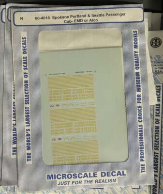 Microscale Decal N 60-4016 Spokane Portland & Seattle Passenger Cab- EMD or Alco