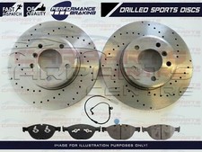 PARA BMW X5 E70 xDrive RENDIMIENTO DELANTERO DISCOS FRENO PERFORADOS PASTILLAS SENSOR 348mm