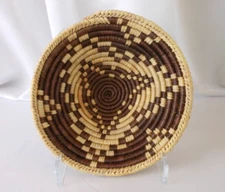 Coil Woven Basket Handcrafted 7.75" Primitive Boho