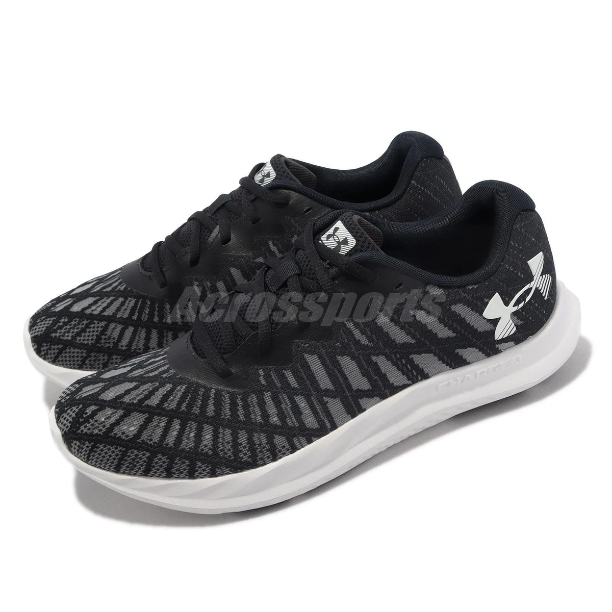 Under Armour Charged Breeze 2 UA Blac Grey White Men Running Shoes  3026135-001