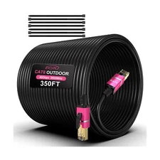 350FT Cat8 Outdoor Ethernet Cable, In-Ground, 26AWG Pure Copper Cat 8, Heavy ...