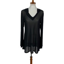 Miken Black Beach Cover Up Medium Swimwear Resortwear Lightweight