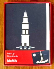 OUT OF THIS WORLD Rocket in Space Pop-Up Note Card Box 6 MoMA Cards New NIB NASA