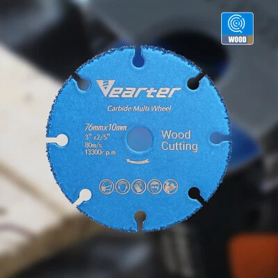 VEARTER 76 mm x 10 mm Multi Wheel Trennscheibe Hartmetall Sägeblatt passend für Holz