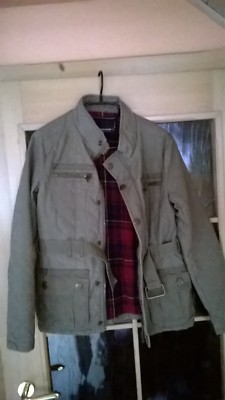 Herbstjacke ''Fishbone'' mit Gürtel mittelbraun abgesteppt für Damen Gr. 34