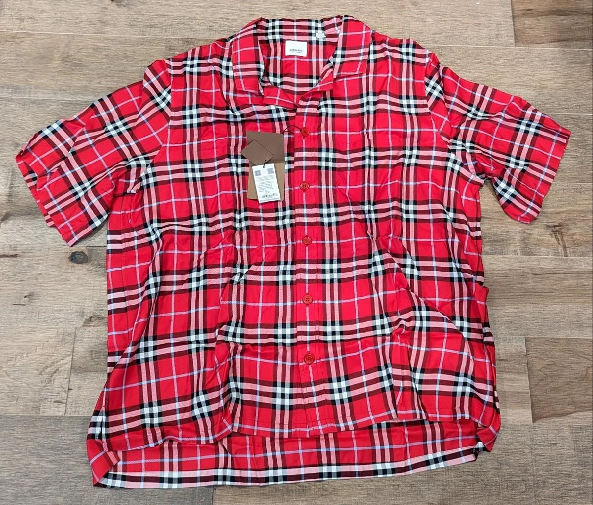 Burberry red button up Clearance