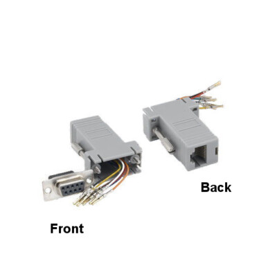 DB9 Female to RJ-45 Female Modular Adapter Serial Connection over Long Distance