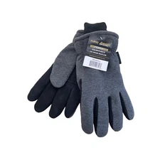 Hand Armor Polar Fleece Deerskin Leather Gloves Large Gray Black Warm Winter NEW