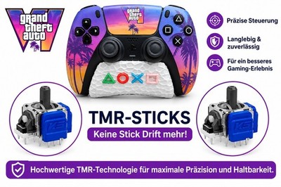 PS5 DualSense Controller GTA Design   Custom Gehäuse   TMR Sticks. 