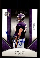 Signed Football Card Auto Ryan Cook 2006 Upper Deck Ultimate Collection #350