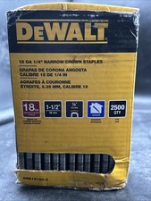 DeWalt 18 Gauge 1/4" Narrow Crown Staples 2500 Pack Indoor Use Genuine OEM