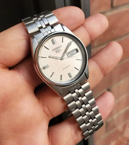 Seiko 1984 White Smooth Sunburst Dial Retro Ultra Rare Vintage Auto 6309 JDM SS