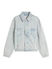 Premium Womens Light Blue Denim Jacket Slim Fit Jean Trucker Coat Classic Blue