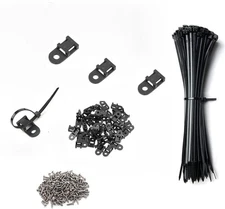 XVTHOAKU Black Cable Zip Tie Mounts Kit - 100 Pcs Saddle Type Mounts Base Wit...