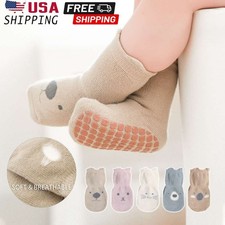 Kids Baby Toddler Non Slip Grip Boys Girls Crew Ankle Socks Cotton Size S/M/L