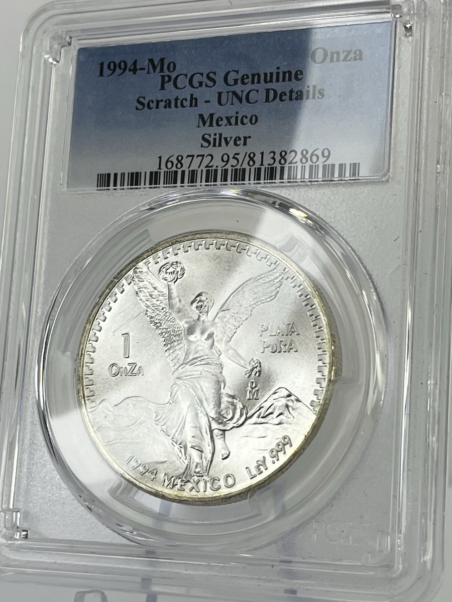 1994 Mo Mexico Libertad 1 oz Silver PCGS UNC Details Better Date