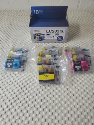 9 Pack LC203XL Color Ink Cartridges. See Photos For Compatible Models