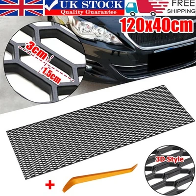 120cm Car 3D ABS Plastic Racing Honeycomb Bumper Vent Tuning Grill Mesh Spoiler