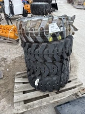 33x12-20 Solid Steer Tires With Rims 8.0-20 Rim 8 Lug Gehl Cat Case JCB Solidbo