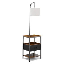 Uimoso Floor Lamp End Side Table 3-Tier Drawer Adjustable Lighting Nightstand
