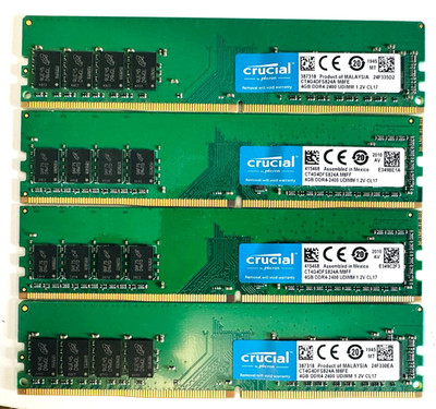 Crucial DDR4-2400 4GB×4枚 計16GB Crucial 16 GB (4x4GB) DDR4-2400 PC4 DDR4 Desktop Memory RAM U-DIMM