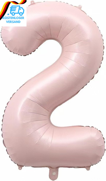 Luftballon 2 Geburtstag Zahl, 40 Zoll Rosa Creme Folienballon, Riesenzahl Ballon-image