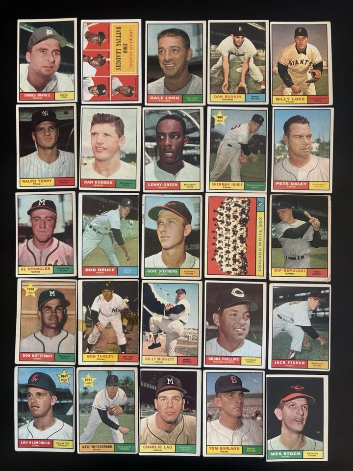 1961 年 Topps Hof Goat Rc 批量(65) Mantle Maris Mays Banks Berra Yastrzemski 洋基队 — 第 3/4 张图片
