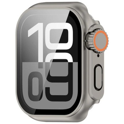 Change to Ultra 49mm Tempered Film Integrated PC Button Watch Case, For Apple W