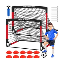 Kids Soccer Goals for Backyard Set, 2 of 4x3 / 6x4 ft Portable Socc... Fast Ship