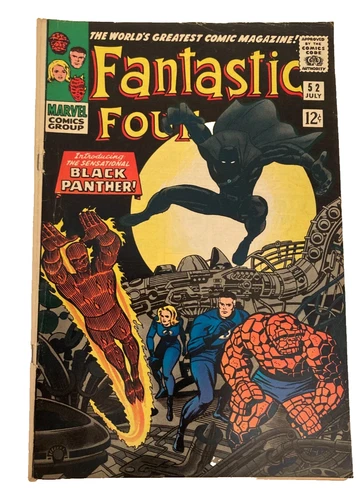 Fantastic Four 52 Vintage Silver Age Marvel Comics 1966 Black Panther