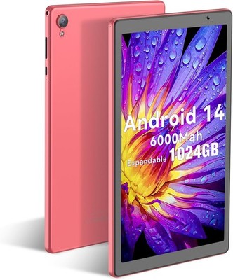 PRITOM 10 Zoll Android 14 Tablet, 32GB ROM, 6000Mah, Erweiterbar auf 1024GB, Quad... 