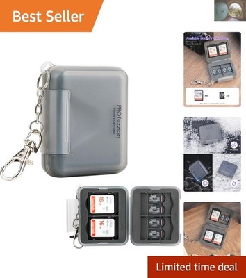 Water-Resistant 12-Slot SD Card Holder Case for Travel - Grey Durable Protector