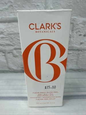 Clark s Botanicals 7-Acid Daily Glow Peel - Full Size 3.3oz/100ml Sealed