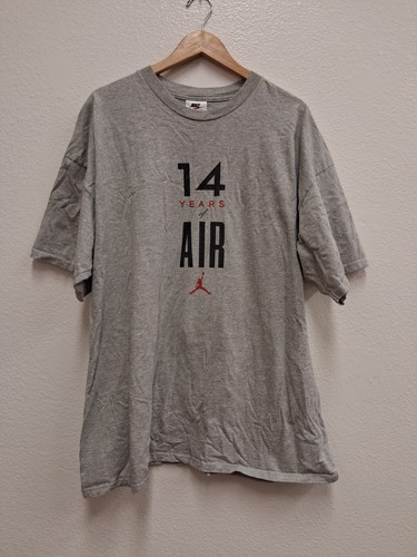 Air Jordan, Vintage Nike Air Jordan 14 Years Of Air Shirt Mens 2XL Gray Graphic Sneaker 90s