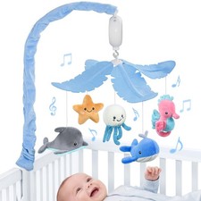 Baby Crib Mobile with 35 Lullabies, 3 Modes Rotation  Music, Adjustable Volu...