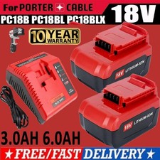 1/2x 18V 6.0/8.0AH Lithium Battery For Porter Cable 18V PC18BLX PC18BL / Charger